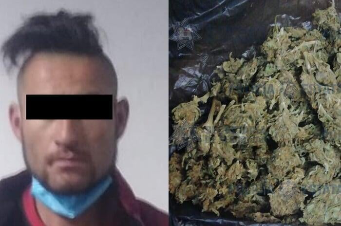 Lo detuvieron por defecar en la calle y llevaba droga, en Toluca